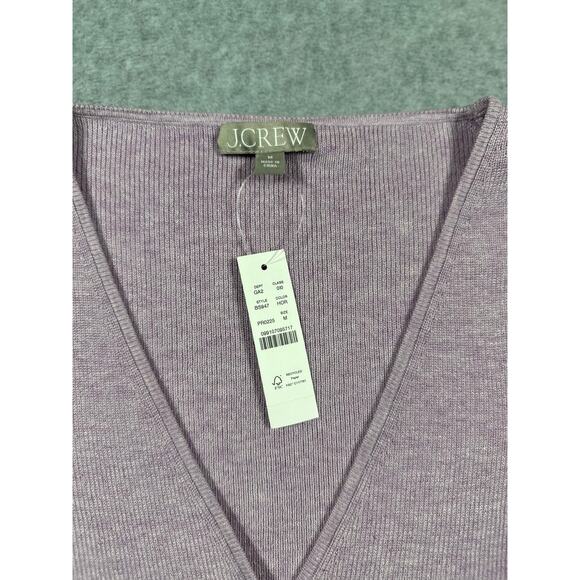 J.Crew Cardigan Sweater Vest Top Women's Size Medium Lavender Purple Sleeveless - Picture 3 of 4